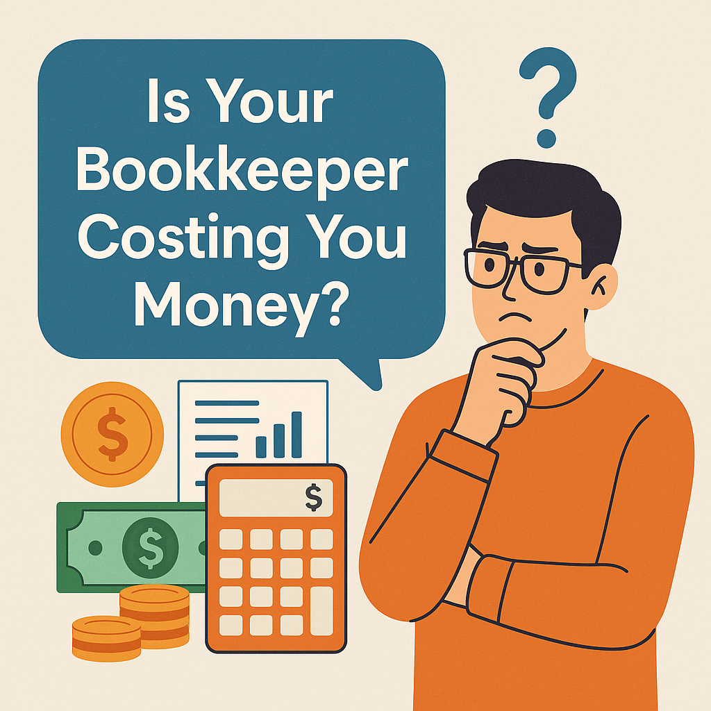 Business owner thinking about the cost between an accountant and bookkeeper