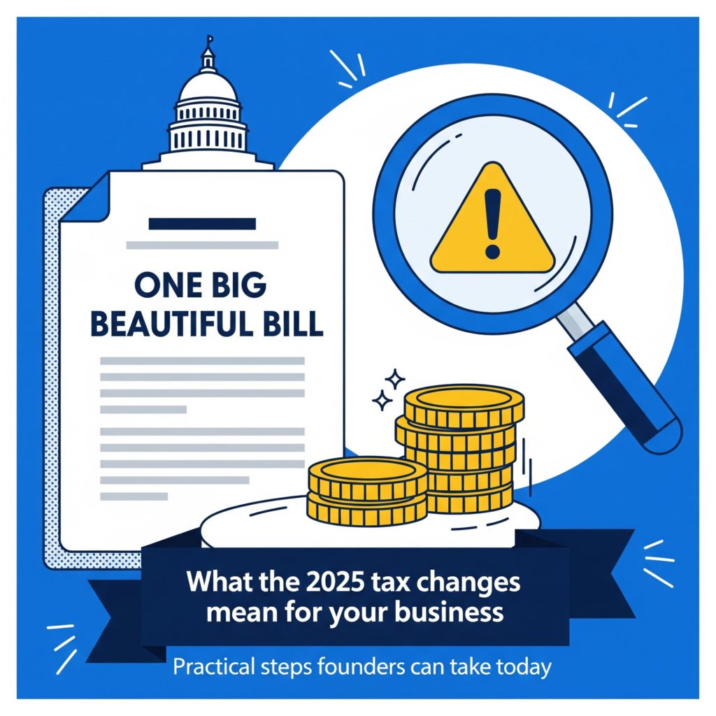 Big Beautiful Bill with magnifying glass checking to see how taxes for your business will be impacted