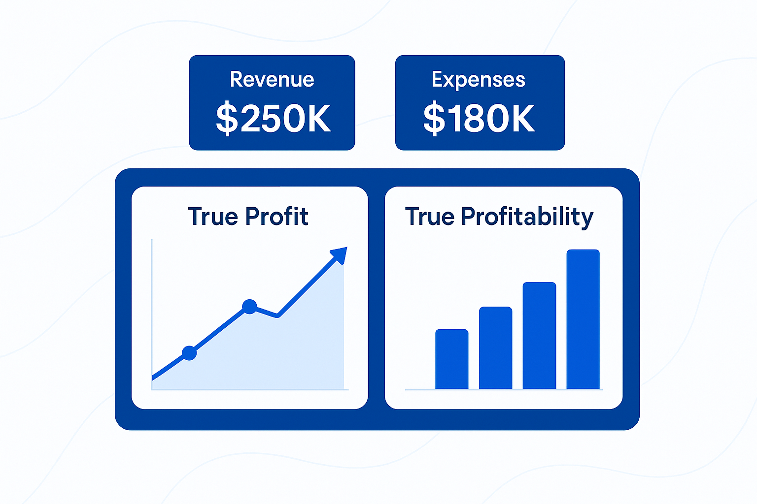 Two charts showing the difference between true profit and true profitability